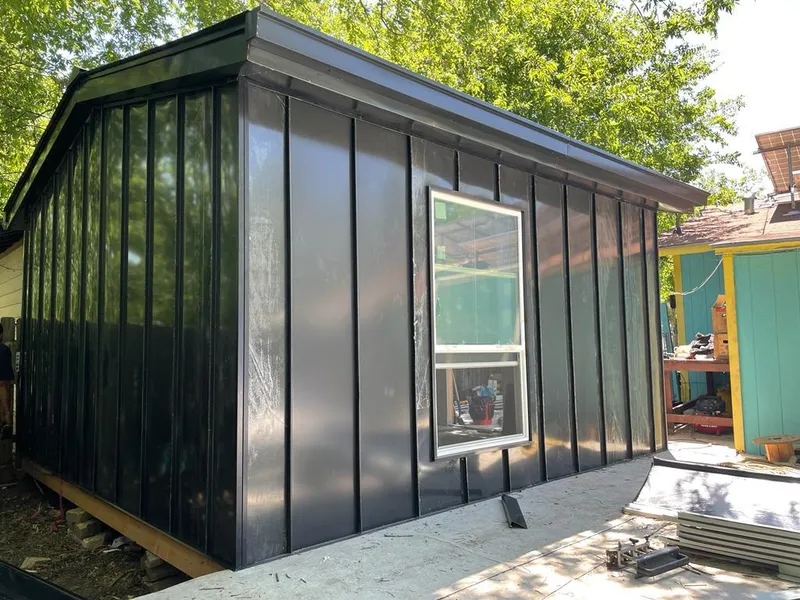 Black standing seam metal wall panels for Metal Roof Installation in Northbrook